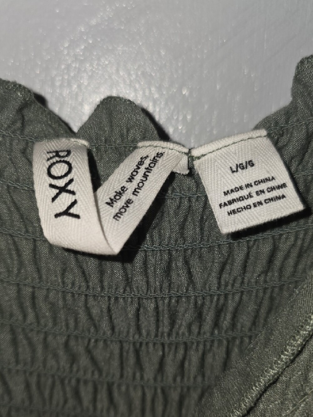 Roxy Jumpsuit With Pockets in Sage Green, Size Large - Picture 3 of 6